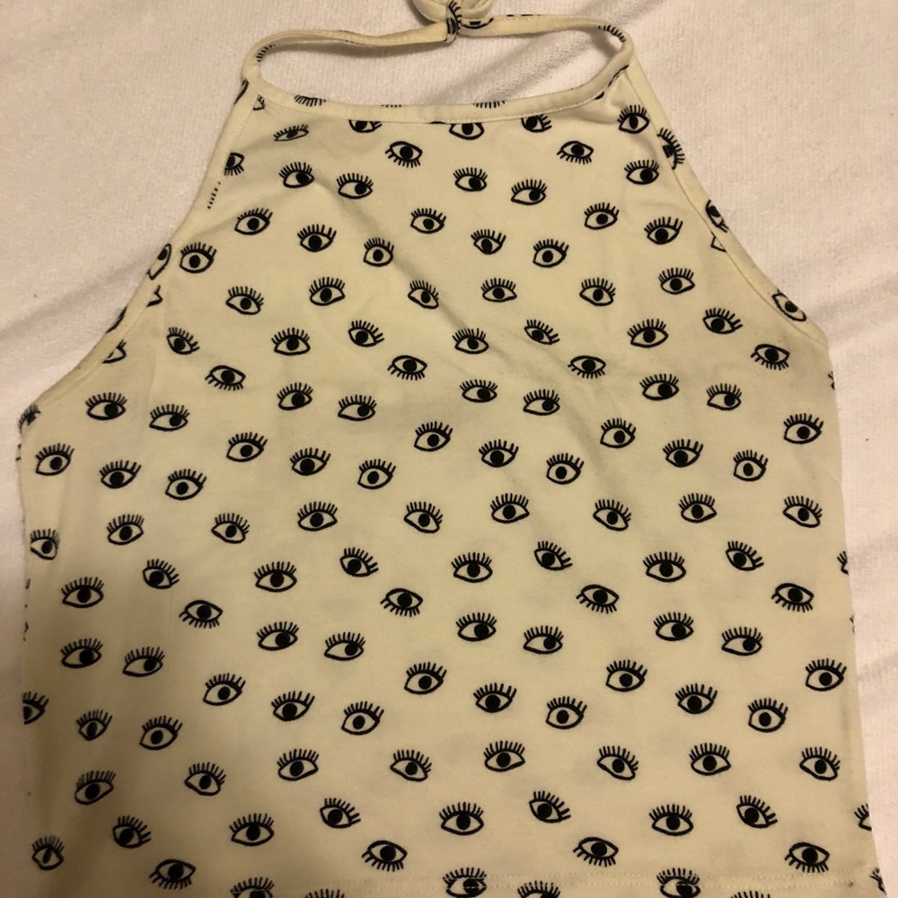 Eyeball patterned halter top